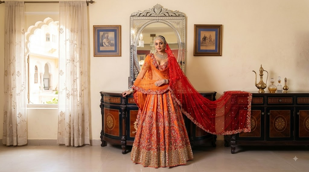 Heavy Embroidered Bridal Lehenga